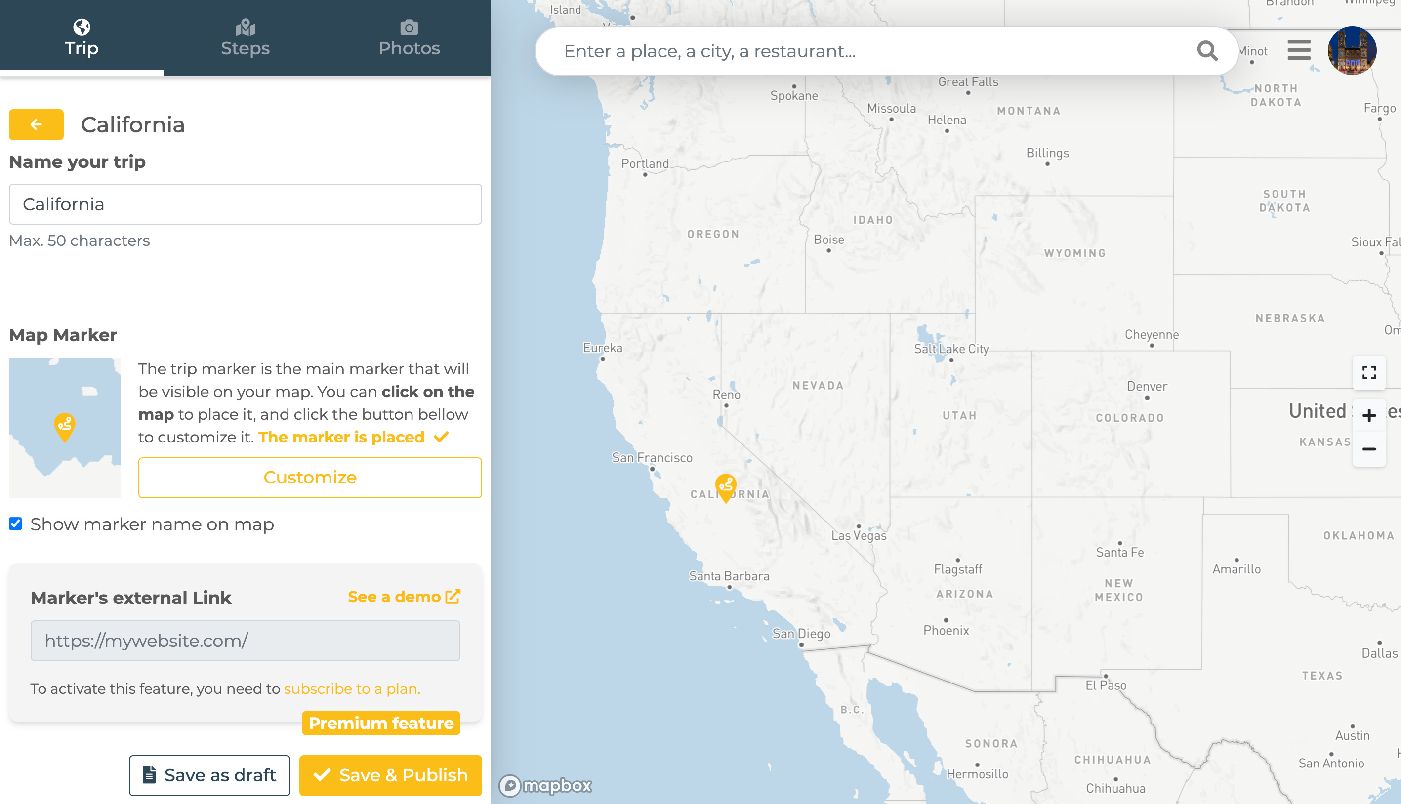 Display customize button