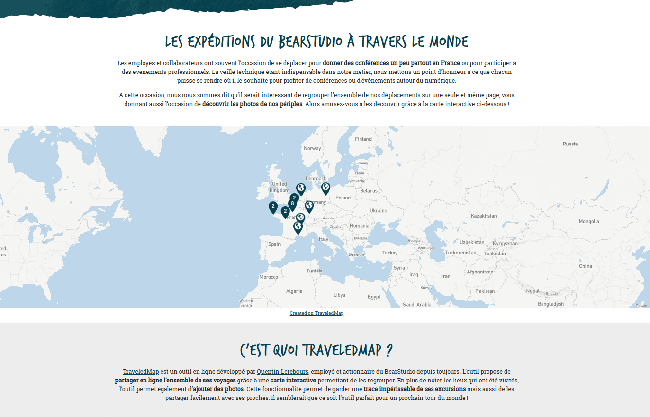 TraveledMap on BearStudio's website