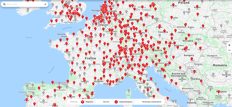 Tesla map