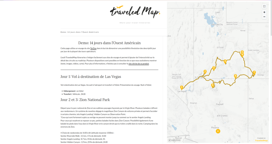 Screenshot of a travel itinerary on a blog